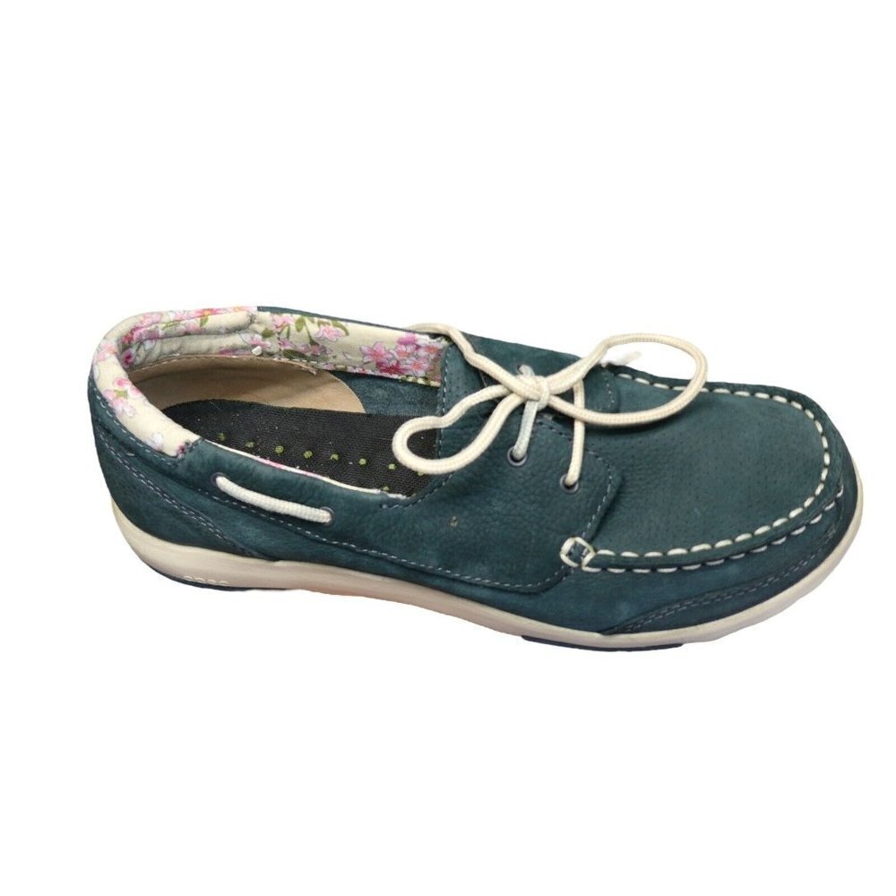 ABEO Lite Carlie Teal Blue Nubuck Leather Lace Up‎ Boat Shoes Size 9